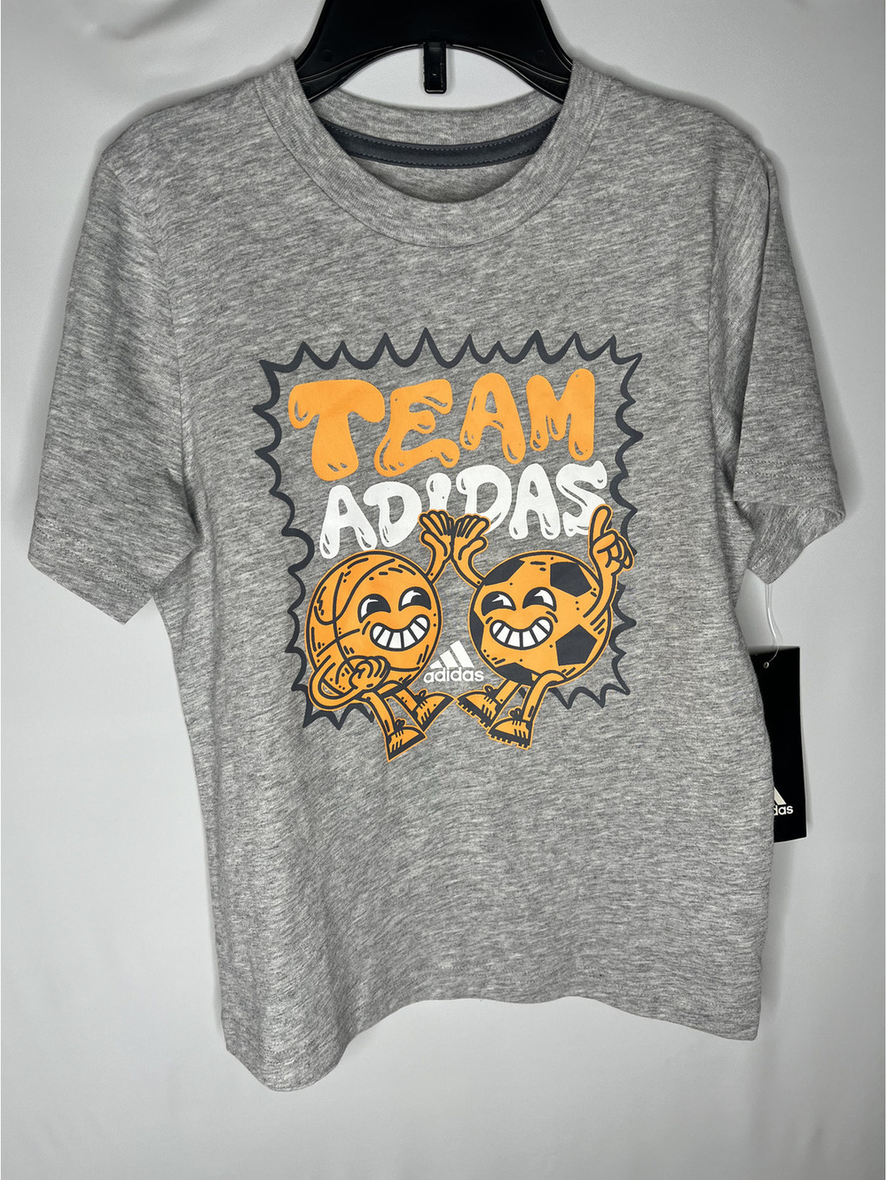 NWT Adidas Boy's Gray/"Team Adidas" Shirt Size 5